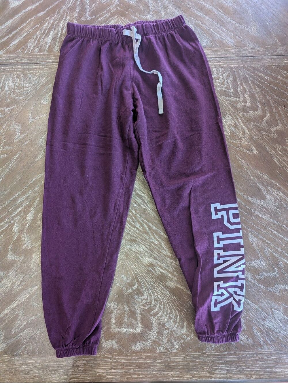 Maroon Victorias Secret PINK Jogger Sweatpants Comfy Athleisure